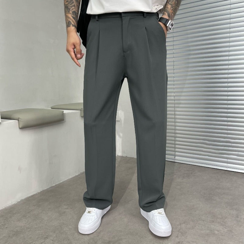 Breathable Men's Wide-Leg Trousers