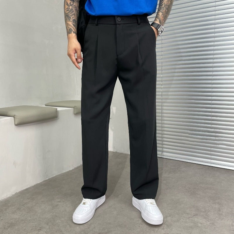 Breathable Men's Wide-Leg Trousers