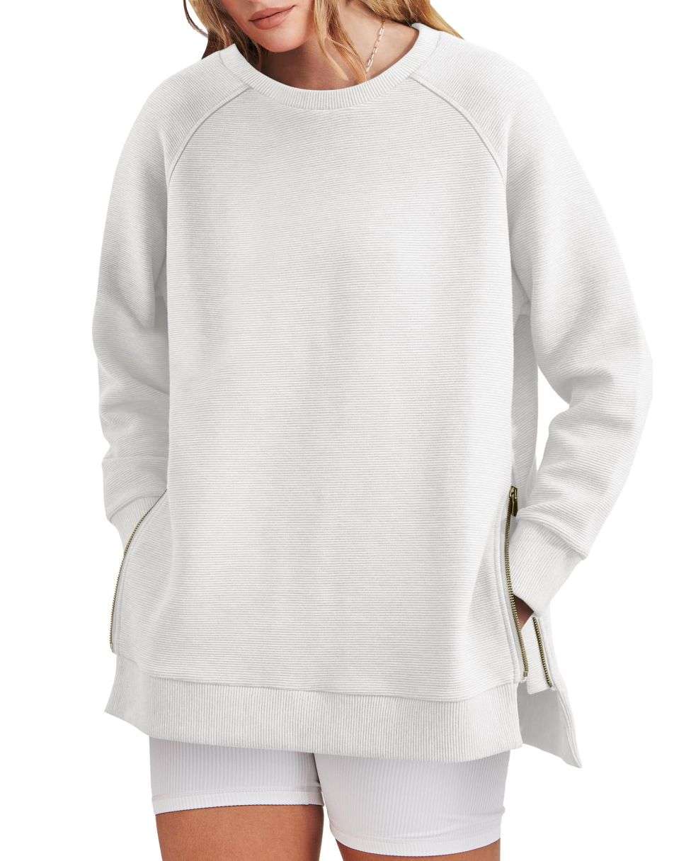 Women's Fashion Hoodie with Side Zippers
