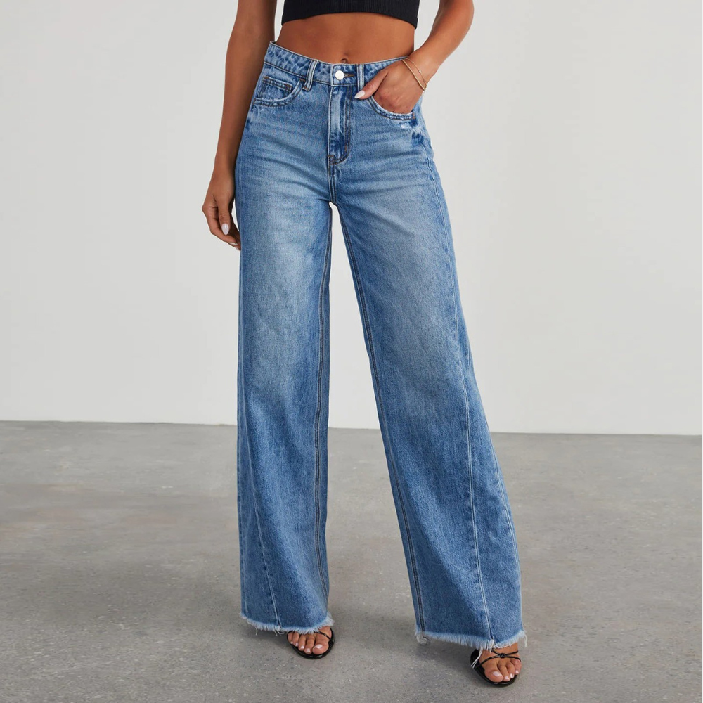 Women's High-Waisted Casual Jeans