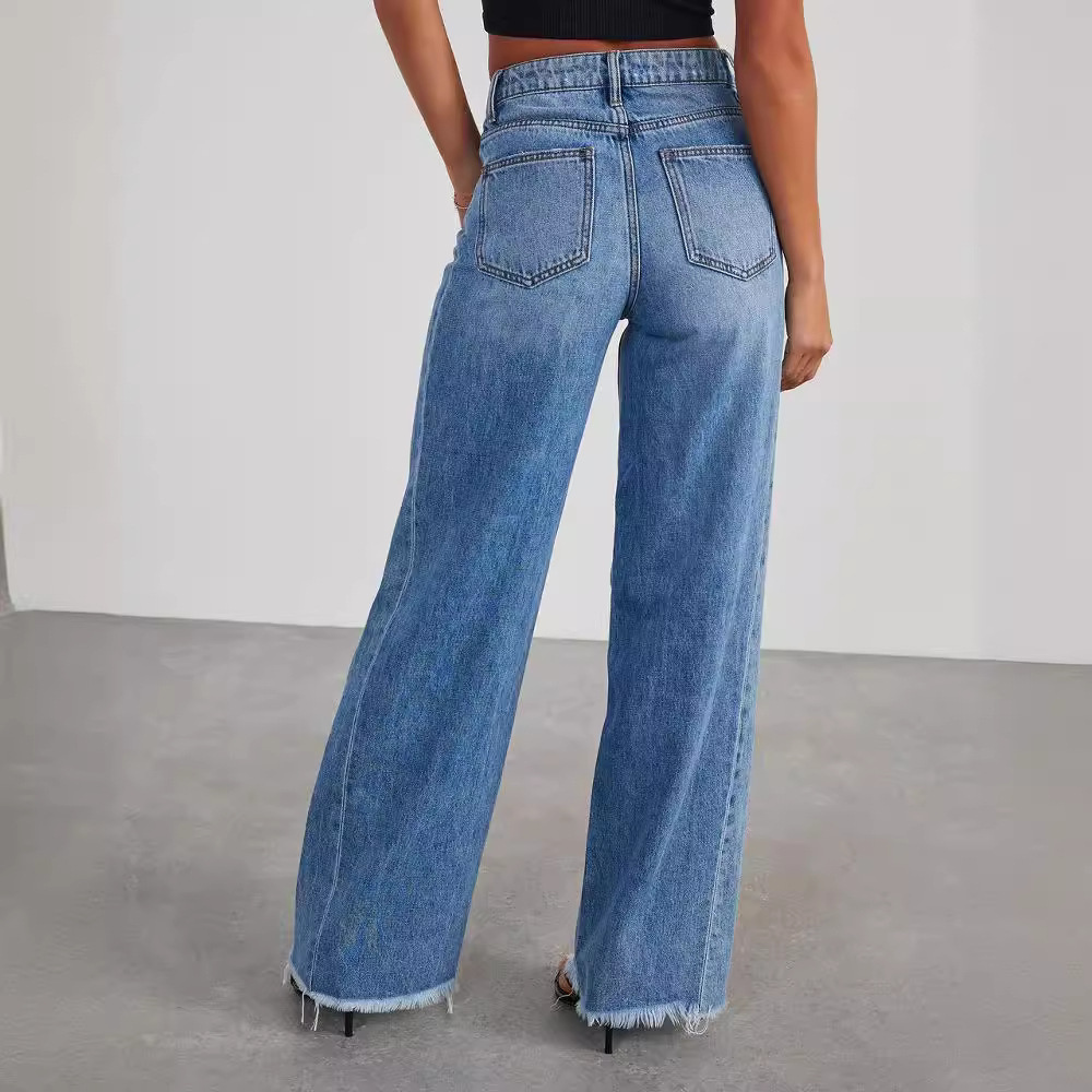 Women's High-Waisted Casual Jeans