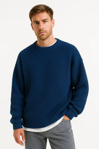 Knitted Sweater for Men | Oversized Fit & Ribbed Texture