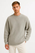 Knitted Sweater for Men | Oversized Fit & Ribbed Texture