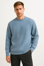 Knitted Sweater for Men | Oversized Fit & Ribbed Texture