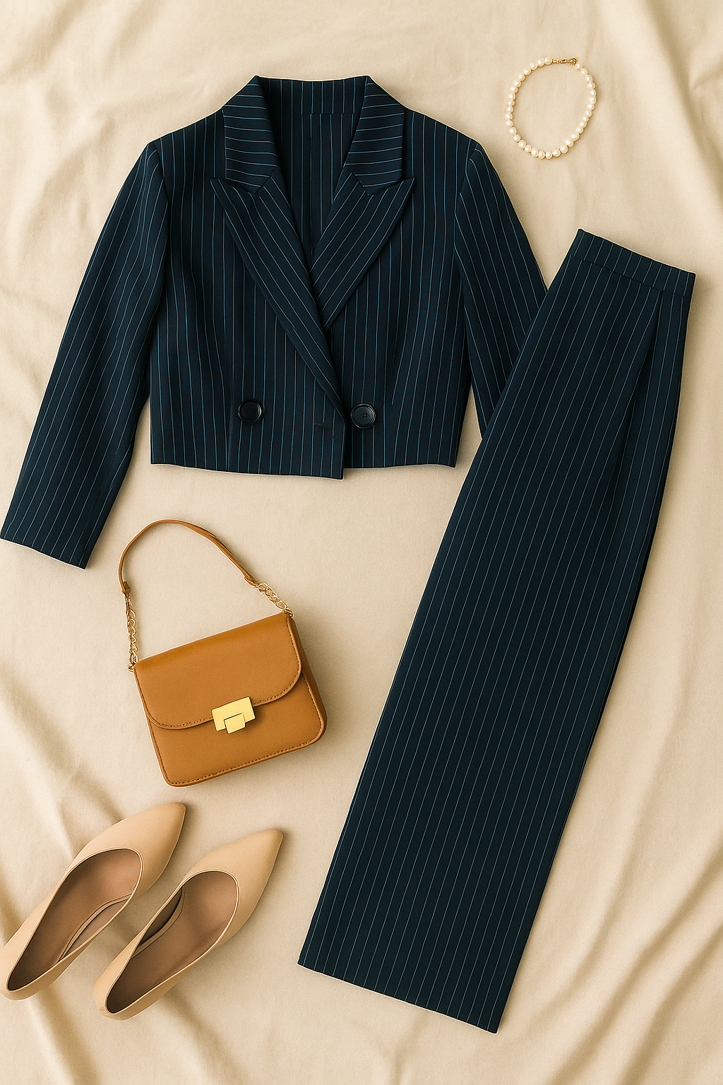 Women's Suit – Cropped Linen Blazer, Stylish & Modern