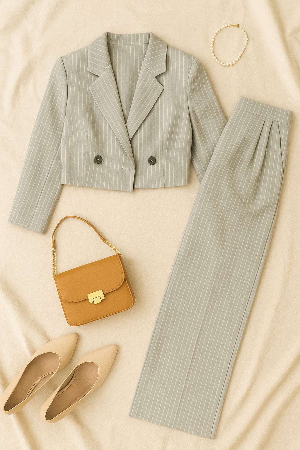 Women's Suit – Cropped Linen Blazer, Stylish & Modern