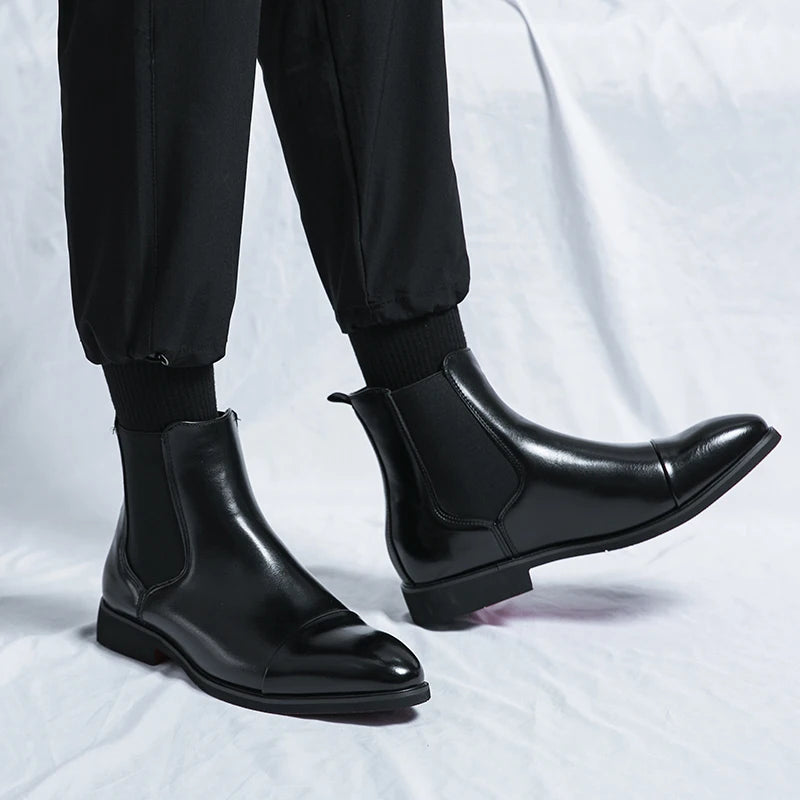 Men's Chelsea Boots with Elastic Side Inserts