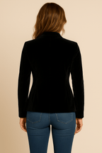 Women’s Retro Lapel Blazer – Slim Fit Office Jacket with Pockets