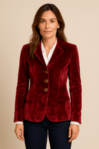 Women’s Retro Lapel Blazer – Slim Fit Office Jacket with Pockets