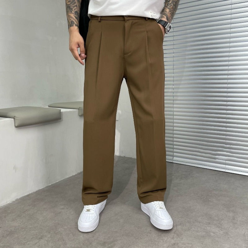 Breathable Men's Wide-Leg Trousers
