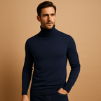 Men’s Roll Neck Jumper – Slim Fit Turtleneck Sweater for Smart Casual Wear