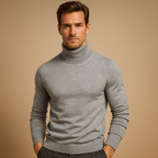 Men’s Roll Neck Jumper – Slim Fit Turtleneck Sweater for Smart Casual Wear