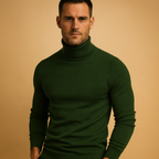 Men’s Roll Neck Jumper – Slim Fit Turtleneck Sweater for Smart Casual Wear