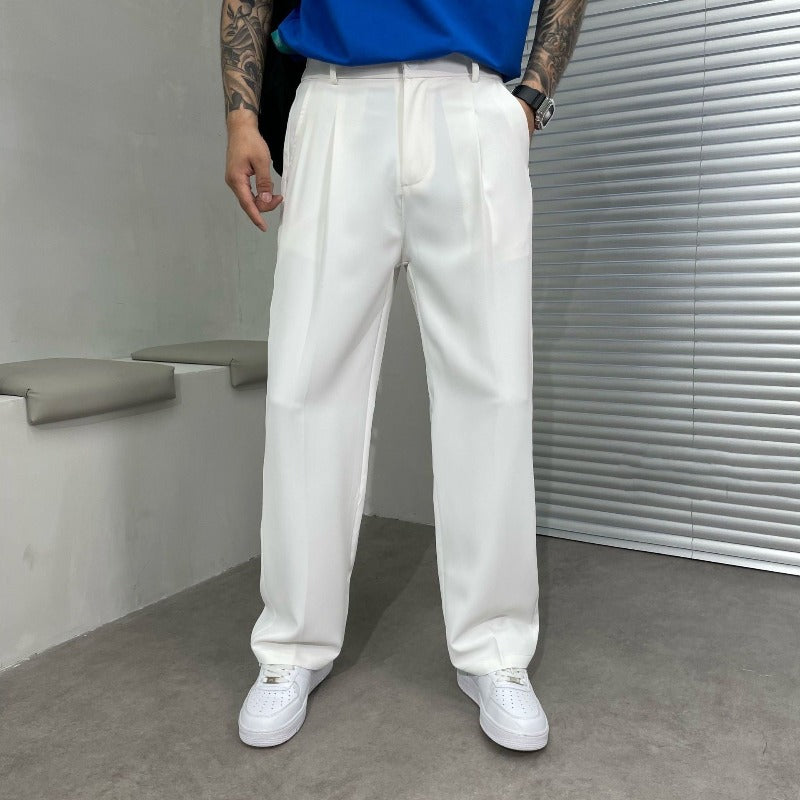 Breathable Men's Wide-Leg Trousers