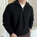 Men's Quarter-Zip Jumper with Stripe Detail