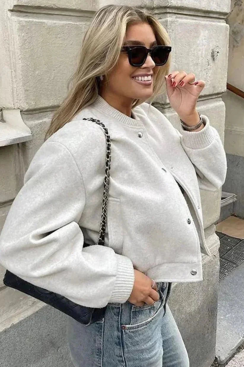 Cropped Bomber Jacket for Women | Sporty & Stylish