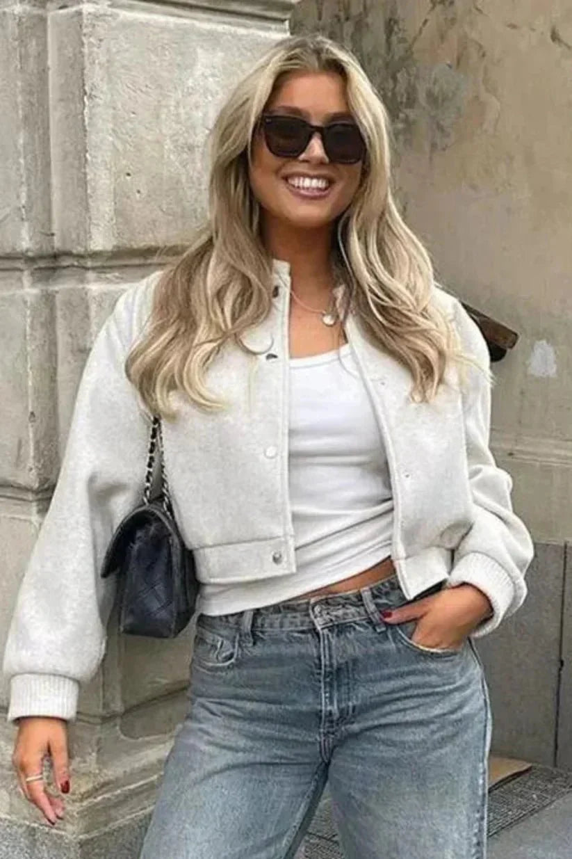 Cropped Bomber Jacket for Women | Sporty & Stylish