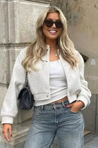 Cropped Bomber Jacket for Women | Sporty & Stylish