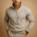 Men’s Half Zip Jumper – Knitted Pullover for Autumn and Winter